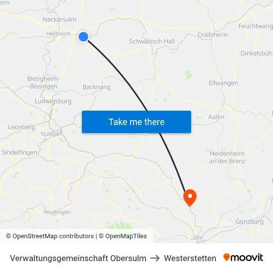 Verwaltungsgemeinschaft Obersulm to Westerstetten map