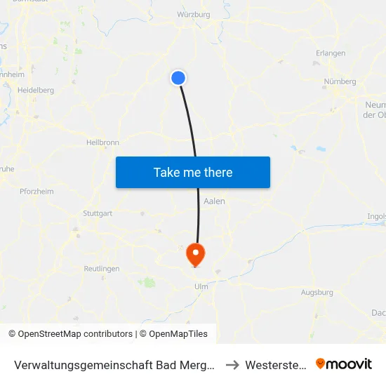 Verwaltungsgemeinschaft Bad Mergentheim to Westerstetten map