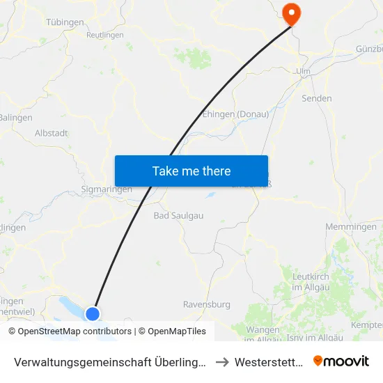 Verwaltungsgemeinschaft Überlingen to Westerstetten map