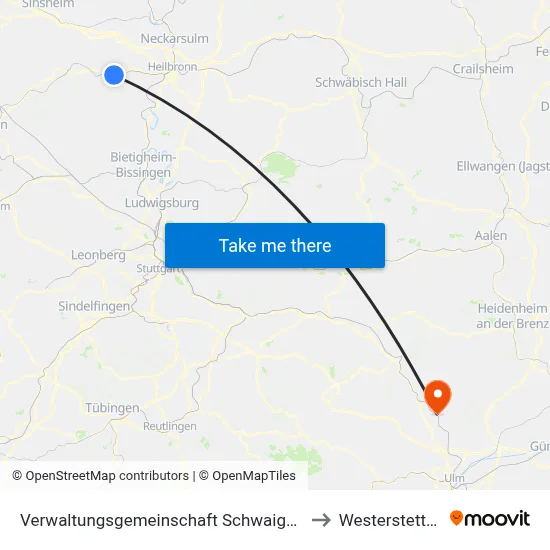 Verwaltungsgemeinschaft Schwaigern to Westerstetten map