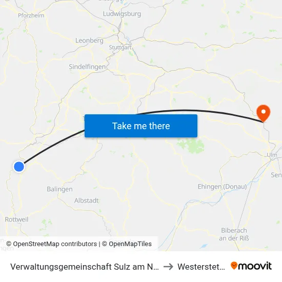 Verwaltungsgemeinschaft Sulz am Neckar to Westerstetten map