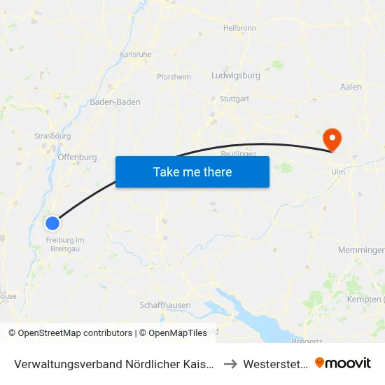 Verwaltungsverband Nördlicher Kaiserstuhl to Westerstetten map