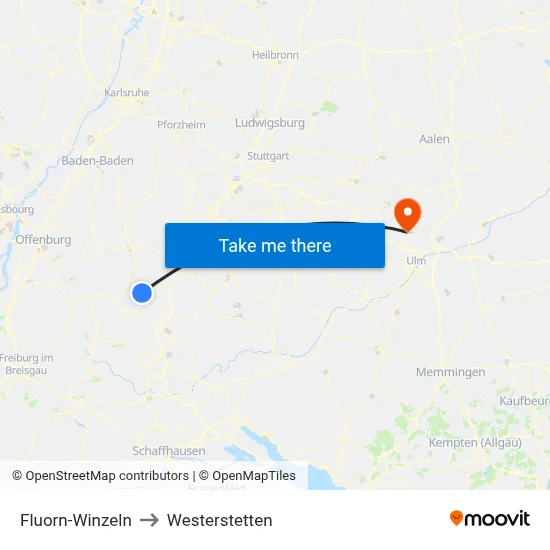 Fluorn-Winzeln to Westerstetten map