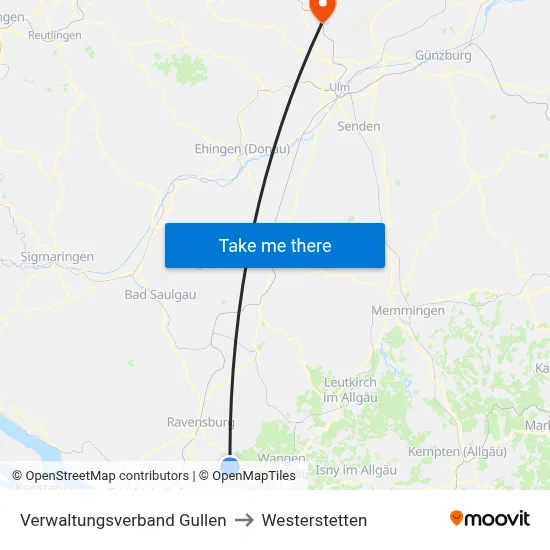 Verwaltungsverband Gullen to Westerstetten map