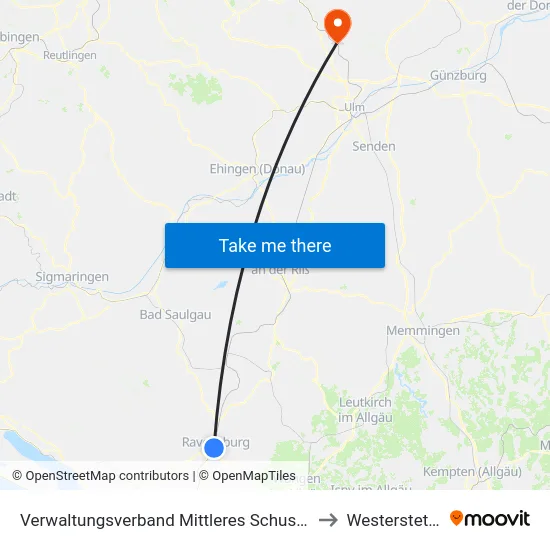 Verwaltungsverband Mittleres Schussental to Westerstetten map