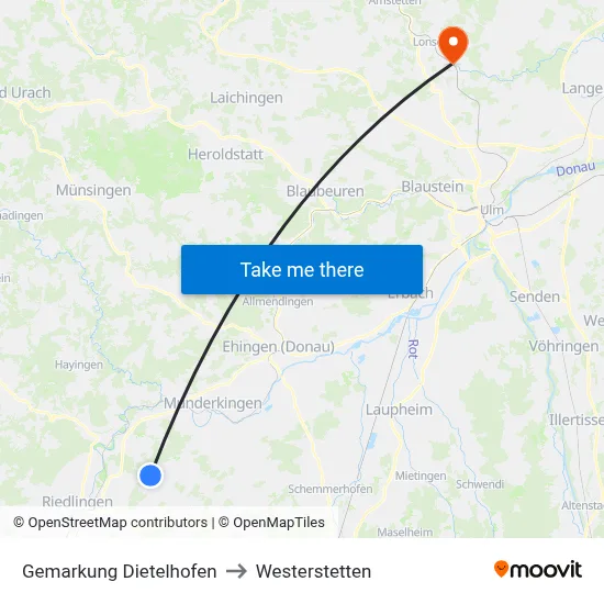 Gemarkung Dietelhofen to Westerstetten map
