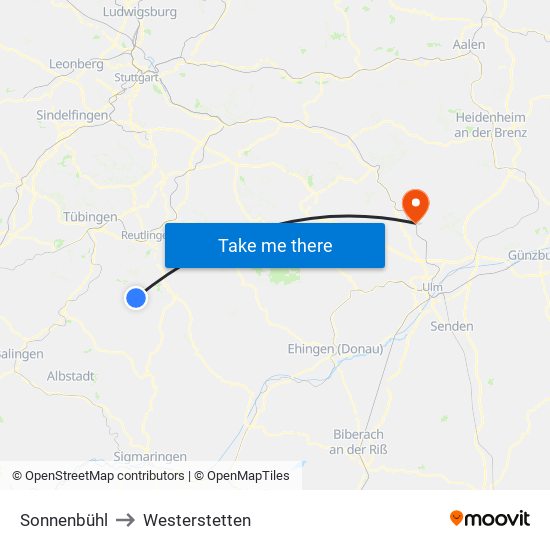 Sonnenbühl to Westerstetten map