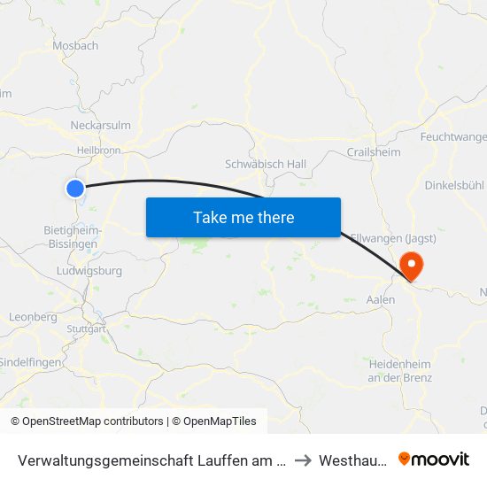 Verwaltungsgemeinschaft Lauffen am Neckar to Westhausen map