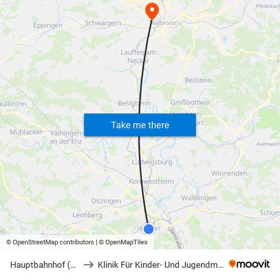 Hauptbahnhof (Tief) to Klinik Für Kinder- Und Jugendmedizin map