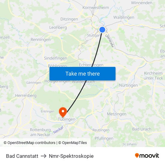 Bad Cannstatt to Nmr-Spektroskopie map