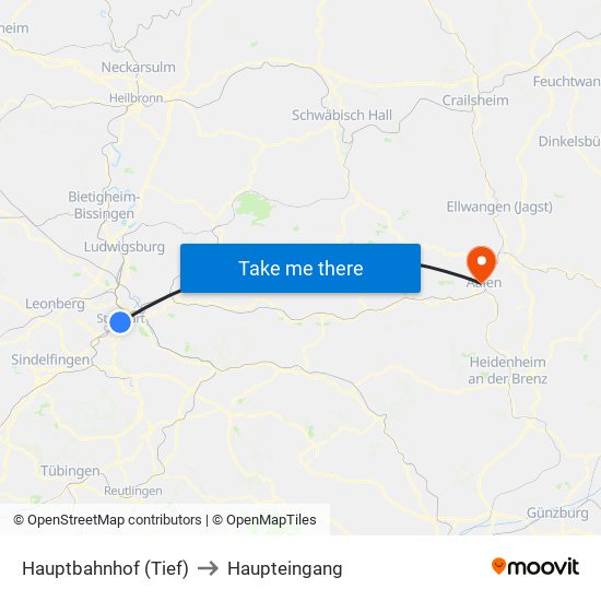 Hauptbahnhof (Tief) to Haupteingang map