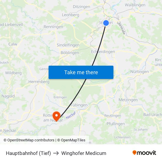 Hauptbahnhof (Tief) to Winghofer Medicum map