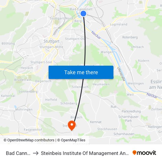 Bad Cannstatt to Steinbeis Institute Of Management And Technology map