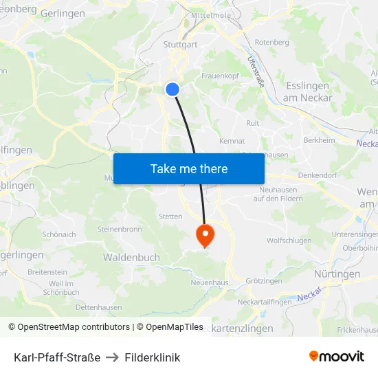 Karl-Pfaff-Straße to Filderklinik map