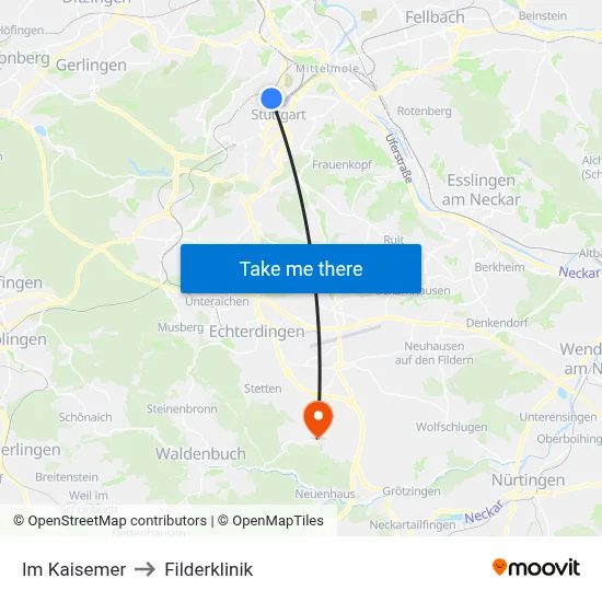Im Kaisemer to Filderklinik map