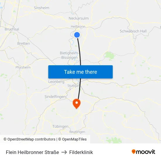 Flein Heilbronner Straße to Filderklinik map