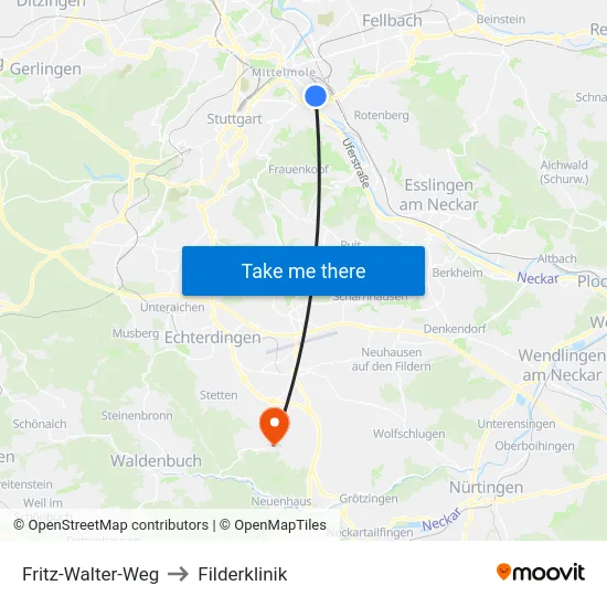 Fritz-Walter-Weg to Filderklinik map