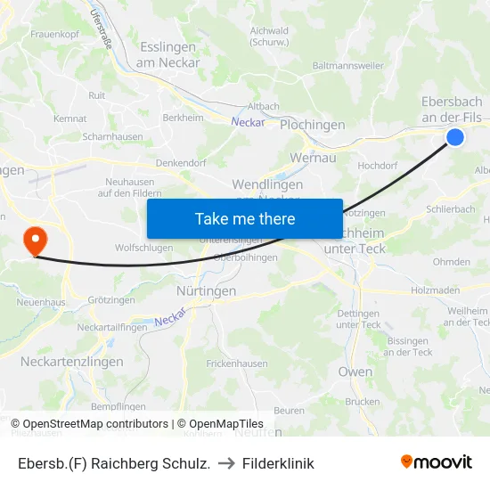 Ebersb.(F) Raichberg Schulz. to Filderklinik map