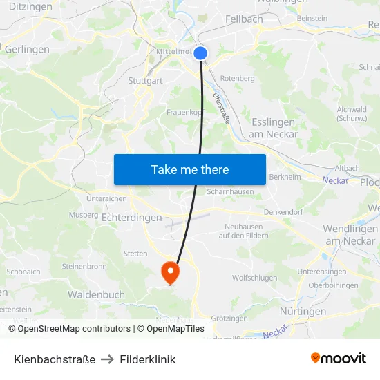 Kienbachstraße to Filderklinik map