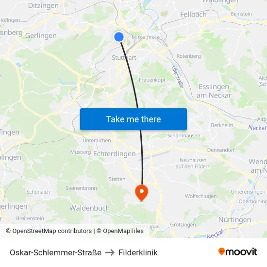 Oskar-Schlemmer-Straße to Filderklinik map