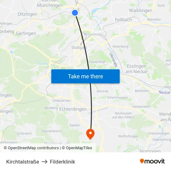 Kirchtalstraße to Filderklinik map