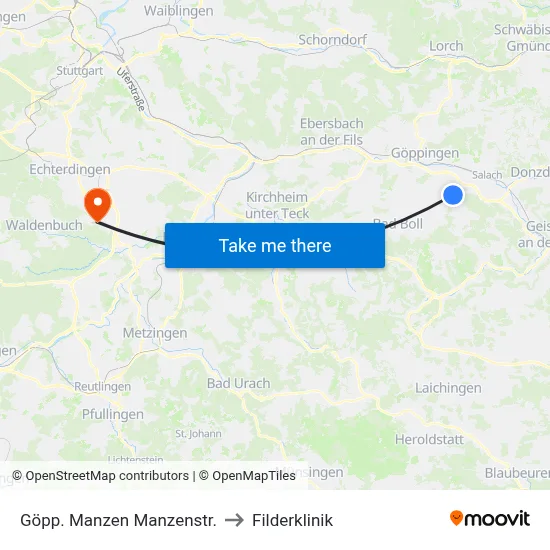 Göpp. Manzen Manzenstr. to Filderklinik map