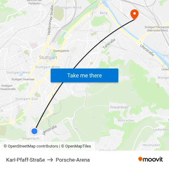 Karl-Pfaff-Straße to Porsche-Arena map