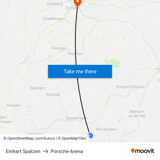 Einhart Spatzen to Porsche-Arena map
