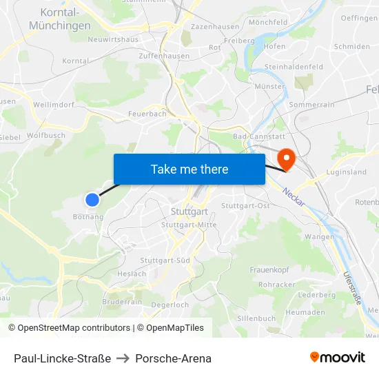Paul-Lincke-Straße to Porsche-Arena map