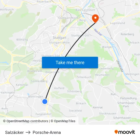 Salzäcker to Porsche-Arena map