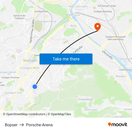 Bopser to Porsche-Arena map