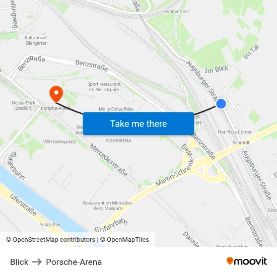 Blick to Porsche-Arena map