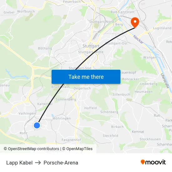 Lapp Kabel to Porsche-Arena map