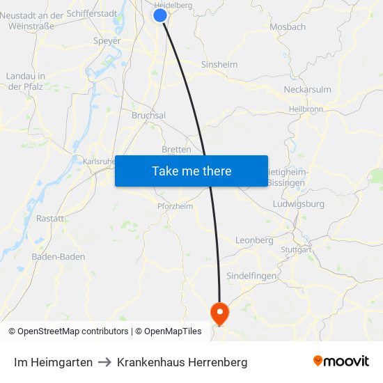 Im Heimgarten to Krankenhaus Herrenberg map