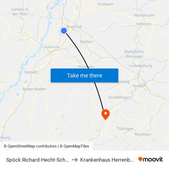 Spöck Richard-Hecht-Schule to Krankenhaus Herrenberg map