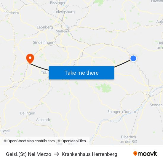 Geisl.(St) Nel Mezzo to Krankenhaus Herrenberg map