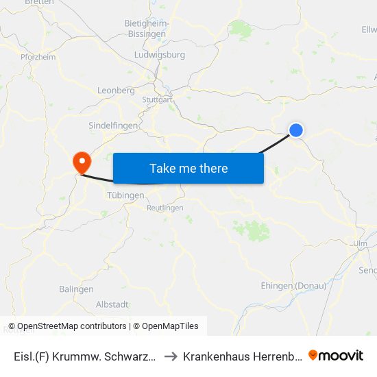 Eisl.(F) Krummw. Schwarzeng. to Krankenhaus Herrenberg map