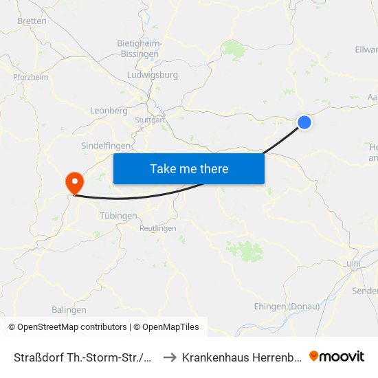 Straßdorf Th.-Storm-Str./Sdlg to Krankenhaus Herrenberg map