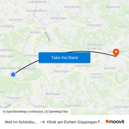Weil Im Schönbuch Röte to Klinik am Eichert Göppingen Frauenklinik map