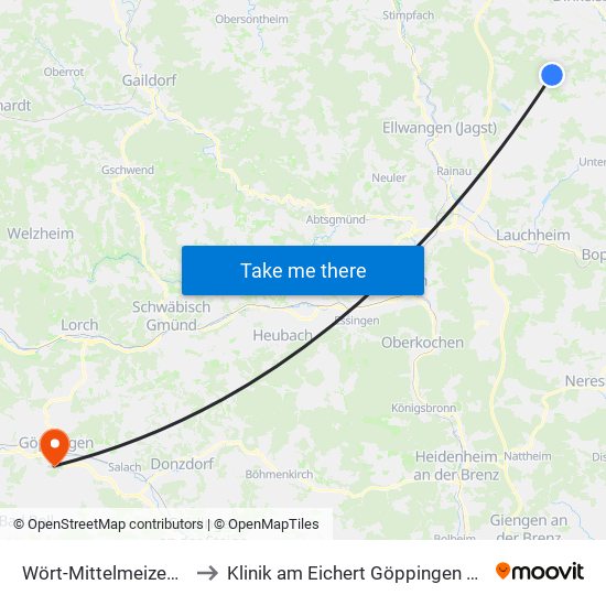 Wört-Mittelmeizen Abzwg to Klinik am Eichert Göppingen Frauenklinik map