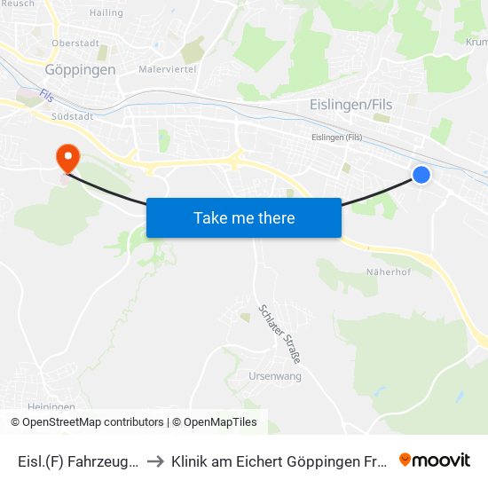 Eisl.(F) Fahrzeugwerke to Klinik am Eichert Göppingen Frauenklinik map