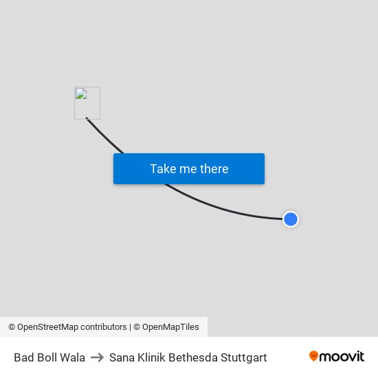 Bad Boll Wala to Sana Klinik Bethesda Stuttgart map