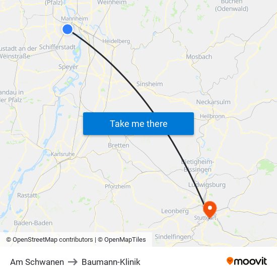 Am Schwanen to Baumann-Klinik map