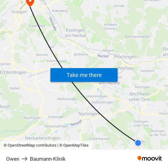 Owen to Baumann-Klinik map