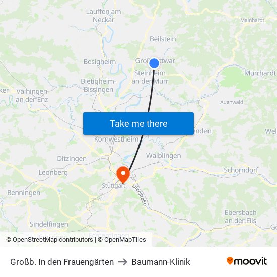 Großb. In den Frauengärten to Baumann-Klinik map