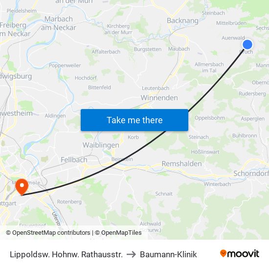 Lippoldsw. Hohnw. Rathausstr. to Baumann-Klinik map