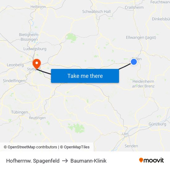 Hofherrnw. Spagenfeld to Baumann-Klinik map