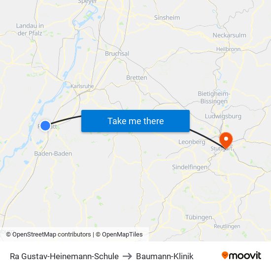 Ra Gustav-Heinemann-Schule to Baumann-Klinik map