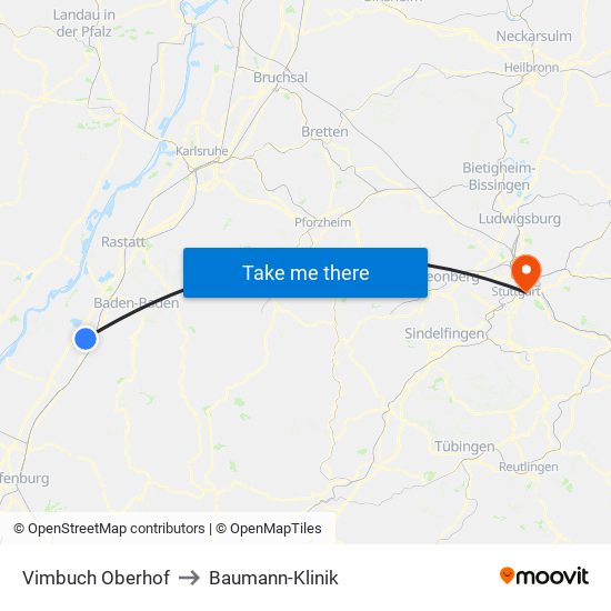 Vimbuch Oberhof to Baumann-Klinik map