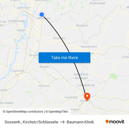 Dossenh., Kirchstr/Schlüsselw to Baumann-Klinik map
